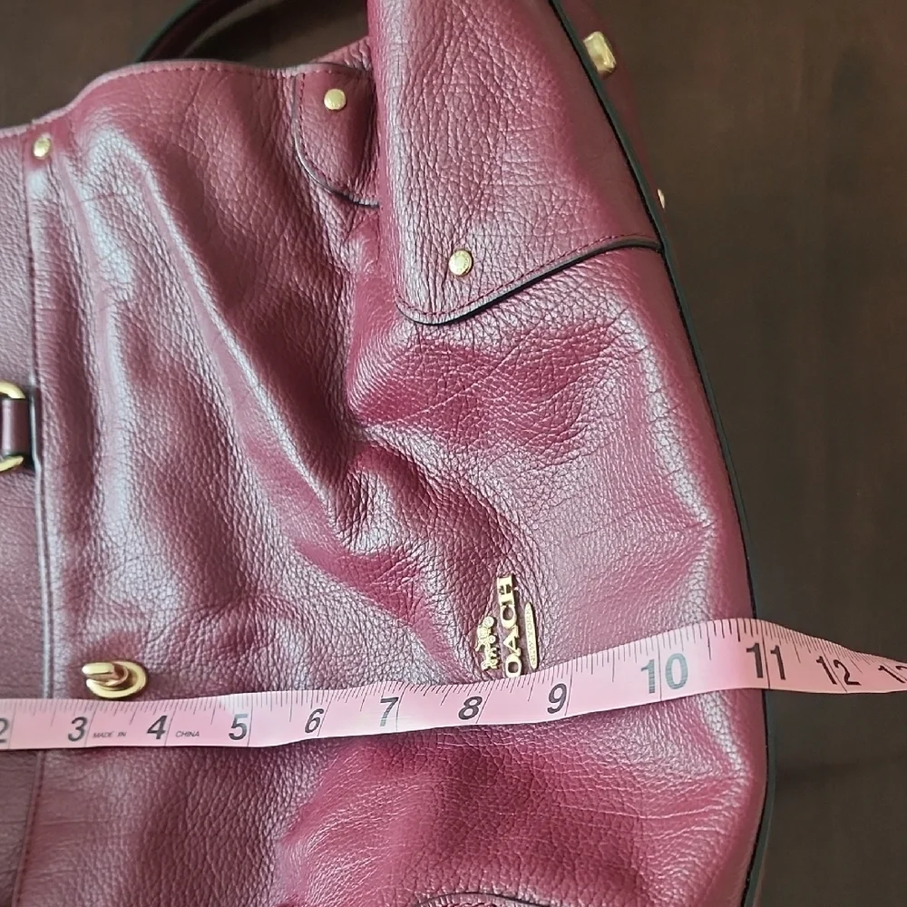 Coach Plum Pebbled Leather Satchel Crossbody Bag EUC